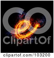 Royalty Free RF Clipart Illustration Of A Blazing Lowercase E Symbol