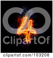 Royalty Free RF Clipart Illustration Of A Blazing Number 4Symbol