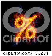Royalty Free RF Clipart Illustration Of A Blazing Percent Symbol 1