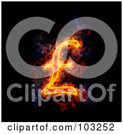 Royalty Free RF Clipart Illustration Of A Blazing Pound Currency Symbol