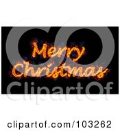 Royalty Free RF Clipart Illustration Of A Blazing Merry Christmas Greeting