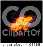 Royalty Free RF Clipart Illustration Of A Blazing Capital Italic R Symbol