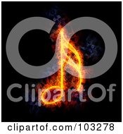 Royalty Free RF Clipart Illustration Of A Blazing Semiquaver Music Note Symbol by Michael Schmeling #COLLC103278-0128