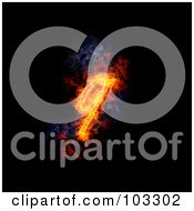 Royalty Free RF Clipart Illustration Of A Blazing Lowercase Italic Q Symbol
