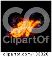 Poster, Art Print Of Blazing Capital Italic N Symbol