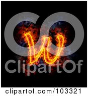 Poster, Art Print Of Blazing Lowercase W Symbol