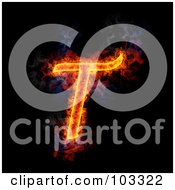 Poster, Art Print Of Blazing Capital T Symbol