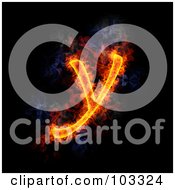 Poster, Art Print Of Blazing Lowercase Y Symbol