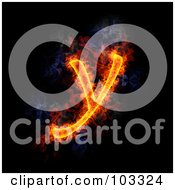 Royalty Free RF Clipart Illustration Of A Blazing Lowercase Y Symbol