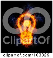 Poster, Art Print Of Blazing Light Bulb Symbol