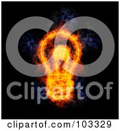 Royalty Free RF Clipart Illustration Of A Blazing Light Bulb Symbol