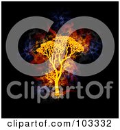 Royalty Free RF Clipart Illustration Of A Blazing Tree Symbol 2