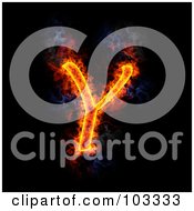Royalty Free RF Clipart Illustration Of A Blazing Capital Y Symbol