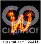 Poster, Art Print Of Blazing Capital W Symbol