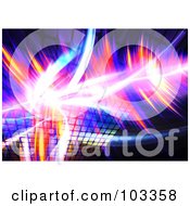 Poster, Art Print Of Background Of Bright Fractal Lights And Colorful Equalizer Dots