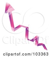 Royalty Free RF Clipart Illustration Of A 3d Purple Arrow Shooting Upwards by MilsiArt