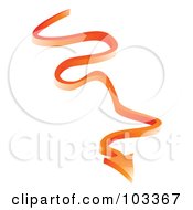 Royalty Free RF Clipart Illustration Of A 3d Orange Arrow Shooting Down