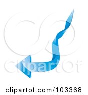 Royalty Free RF Clipart Illustration Of A 3d Blue Arrow Shooting Left by MilsiArt