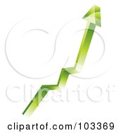 Royalty Free RF Clipart Illustration Of A 3d Green Arrow Shooting Upwards by MilsiArt