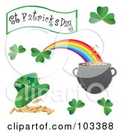 Poster, Art Print Of Digital Collage Of St Patricks Day Icons