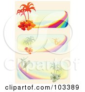 Igital Collage Of Tropical Surf Website Banners
