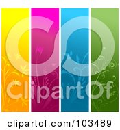 Poster, Art Print Of Digital Collage Of Four Colorful Vertical Website Banners