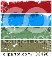Poster, Art Print Of Digital Collage Of Four Colorful Horizontal Grungy Website Banners