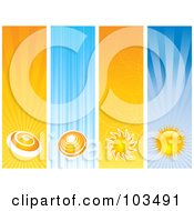 Poster, Art Print Of Digital Collage Of Four Vertical Sun Website Banners
