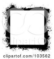 Royalty Free RF Clipart Illustration Of A Grungy Black Splatter Frame 1 by michaeltravers