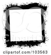 Royalty Free RF Clipart Illustration Of A Grungy Black Splatter Frame 2
