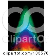 Poster, Art Print Of Bubbly Rainbow Colored Flame Over Black