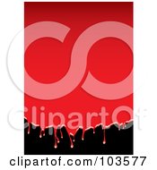 Poster, Art Print Of Background Of Dripping Red Blood Over Black