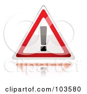 Royalty Free RF Clipart Illustration Of A Shiny White And Red Exclamation Sign
