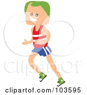 Poster, Art Print Of Square Head Boy Running