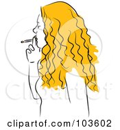 Poster, Art Print Of Blond Woman Smoking