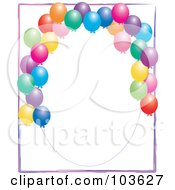 Poster, Art Print Of An Oval Frame With Colorful Balloons On White