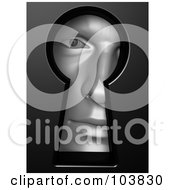 Royalty Free RF Clipart Illustration Of A 3d Man Peering Through A Black Key Hole by Tonis Pan