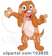 Poster, Art Print Of Cute Hound Dog Standing Pointing And Presenting With One Paw