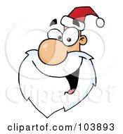 Royalty Free RF Clipart Illustration Of A Happy Cartoon Santa Head Facing Left