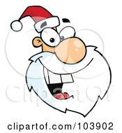 Royalty Free RF Clipart Illustration Of A Santa Face Laughing Facing Right
