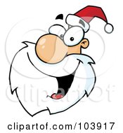 Royalty Free RF Clipart Illustration Of A Santa Face Laughing Facing Left