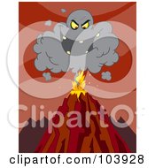 Poster, Art Print Of Evil Black Cloud Above An Erupting Volcano