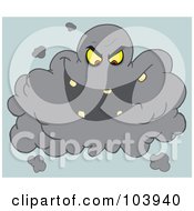 Royalty Free RF Clipart Illustration Of An Evil Black Volcanic Ash Cloud Laughing