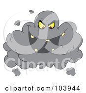 Royalty Free RF Clipart Illustration Of An Evil Ash Cloud Laughing by Hit Toon