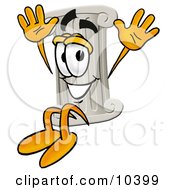Pillar Mascot Cartoon Character Jumping