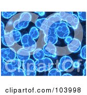 Royalty Free RF Clipart Illustration Of A Blue Cell Background