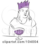 Royalty Free RF Clipart Illustration Of A Party Woman With A Drink