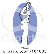 Royalty Free RF Clipart Illustration Of A Woman With A Shoulder Bag