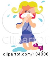 Poster, Art Print Of Square Head Girl Crying