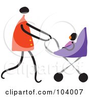 Poster, Art Print Of Mommy Walking Her Baby